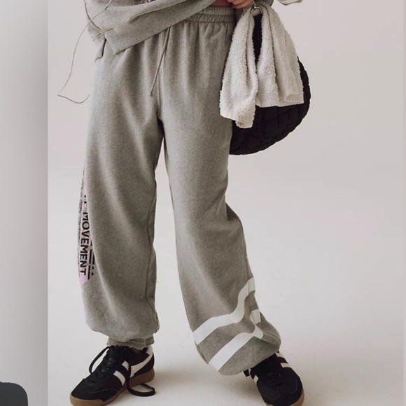 Free People Movement Heather Grey Joggers‎ Lounge Sweatpants Athleisure NWT Sz L - Picture 13 of 13